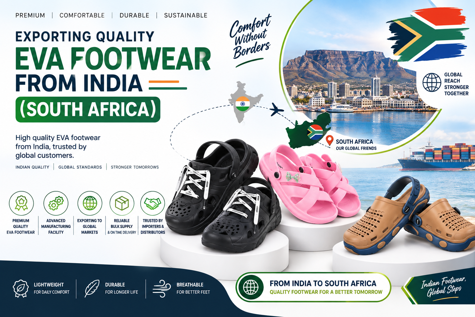 EVA Footwear Exporters from India  South Africa